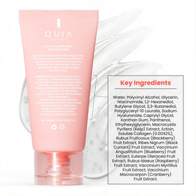 QUIA before and after makeup showing smoother application benefit