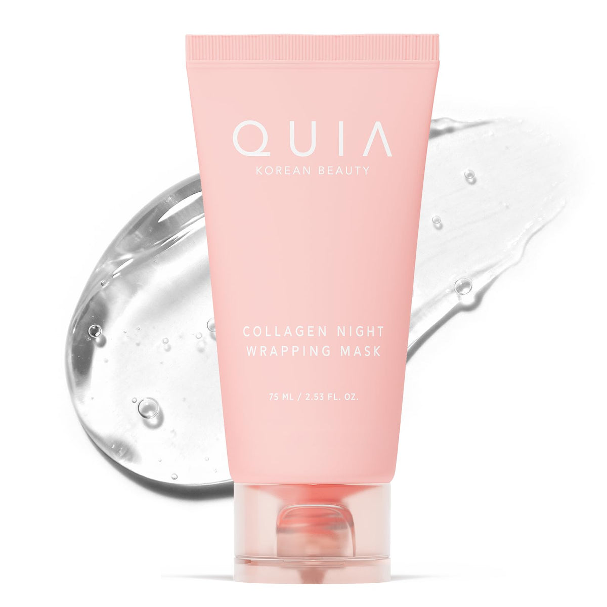 QUIA front packaging showing product and benefits for firmer skin