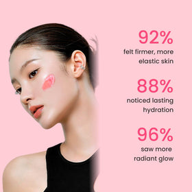 QUIA before-and-after skin illustration highlighting improved texture
