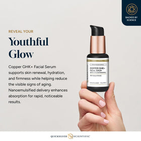 Quicksilver Scientific close-up of serum texture on skin showing smooth absorption