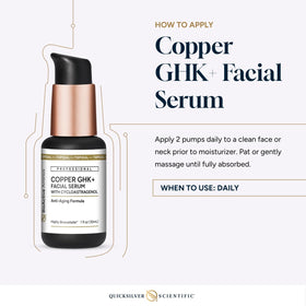 Quicksilver Scientific lifestyle vanity scene of serum being applied for glow