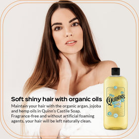 Quinn's soap texture close-up highlighting creamy lather and moisturizing feel