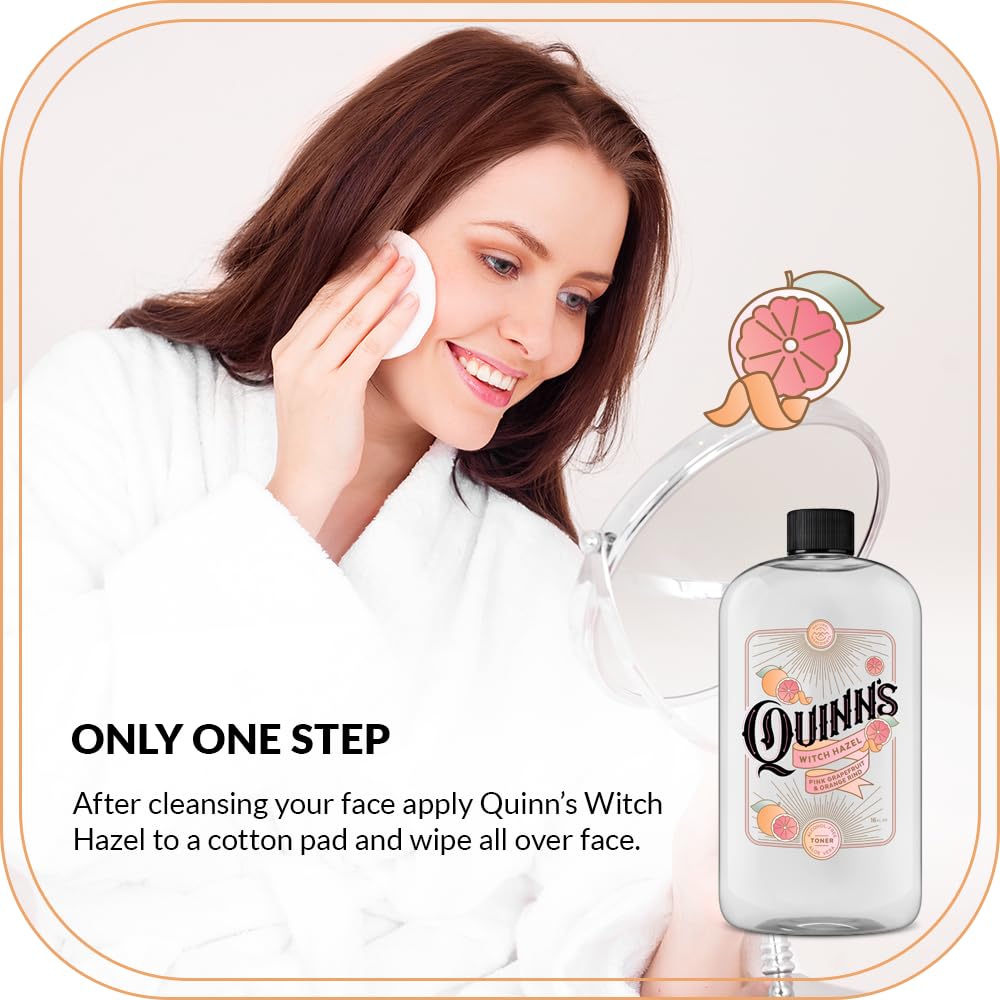 Quinn’s 16 oz bottle held in hand benefit: scale and travel-friendly size clarity