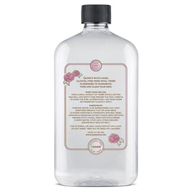 Quinn's vanity scene with rose toner creating a calming routine vibe