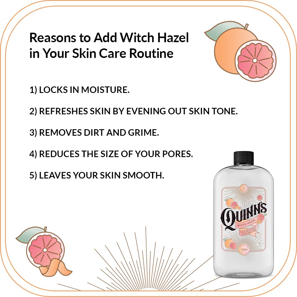 Quinn’s bottle on bathroom vanity with towel benefit: fits daily skincare routines
