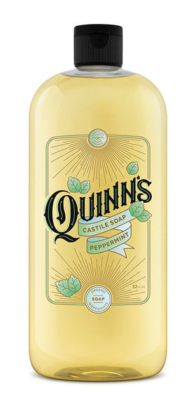 Quinn's peppermint front label showing organic certification and calming scent