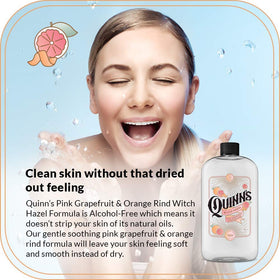 Quinn’s liquid texture pouring from bottle benefit: shows gentle, non-drying consistency