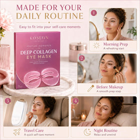 QUIVERA KOSEON lifestyle morning routine on vanity illustrating quick use