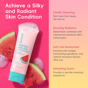 QUIYUM cleanser pump bottle detail demonstrating gentle dispensing