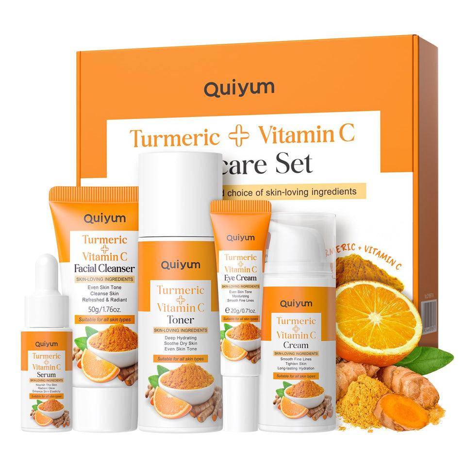 QUIYUM front packaging showing five‑piece set and routine benefit