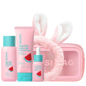 QUIYUM front packaging glow kit showing compact travel-ready set