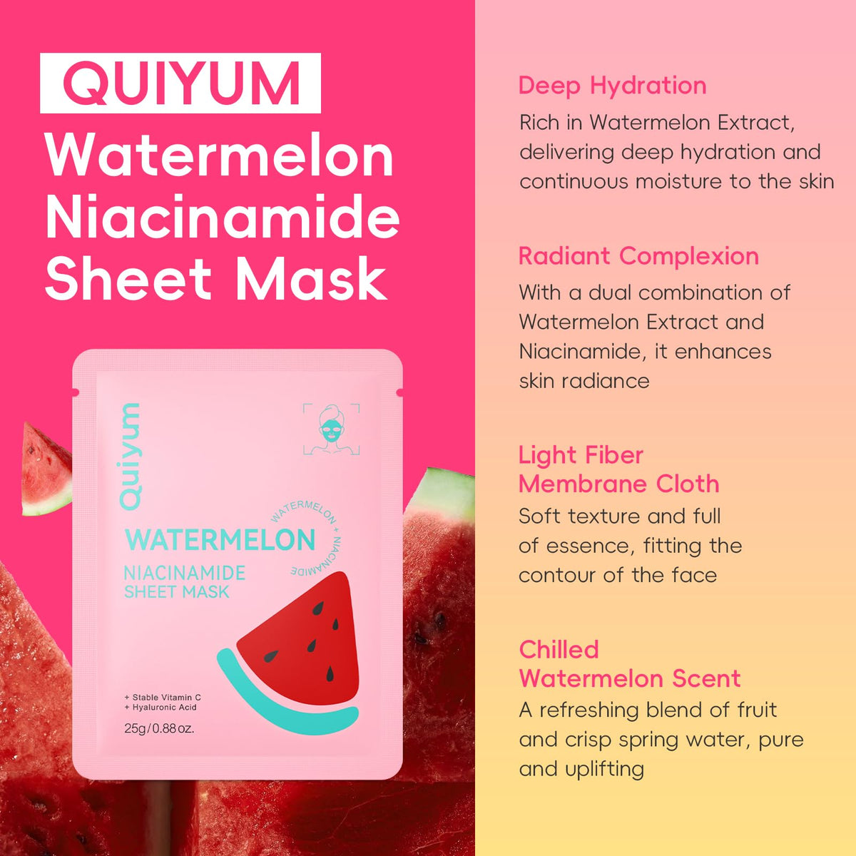 QUIYUM single mask sachet displayed for travel and one-time use convenience