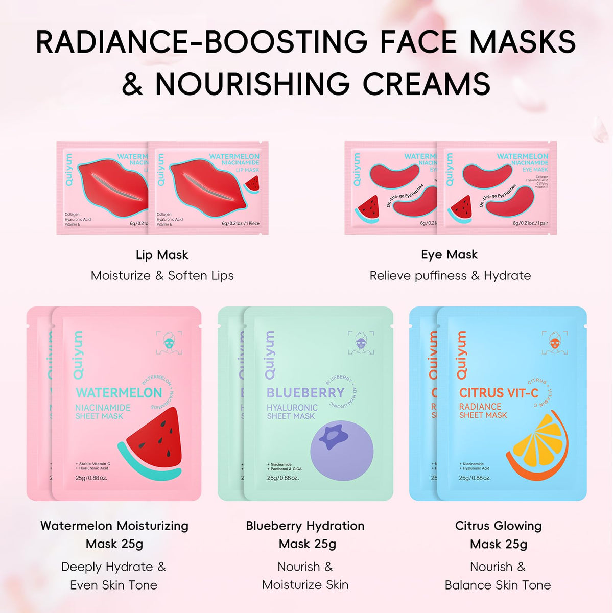 QUIYUM Turmeric VC clay mask packet showing deep-cleansing benefit