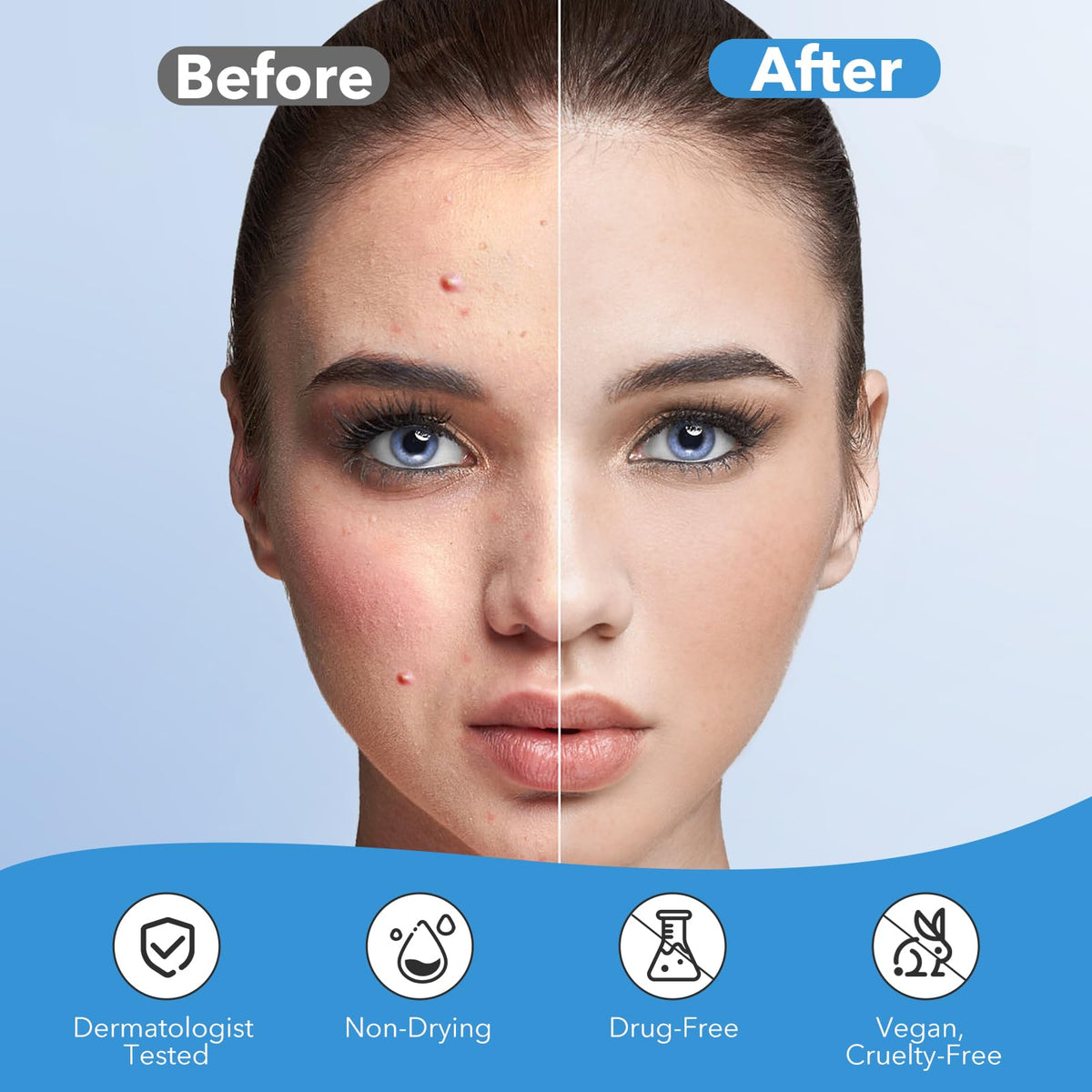 QUSTERE close-up hydrocolloid texture highlighting strong adhesion and thinness