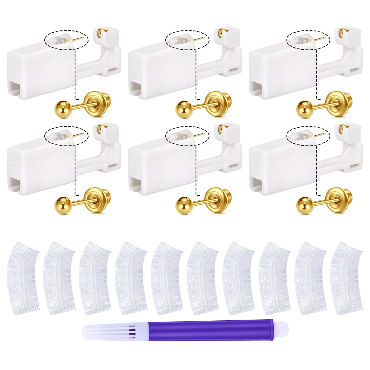 QWALIT front packaging showing gold disposable piercing kit for convenient home use