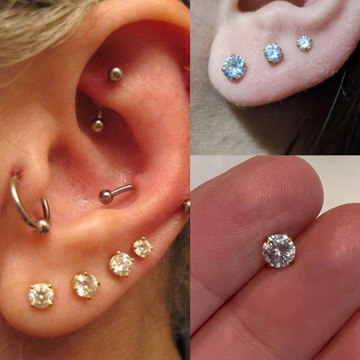 QWALIT ear piercing in use with assisted pen and no-pull disc for precise placement