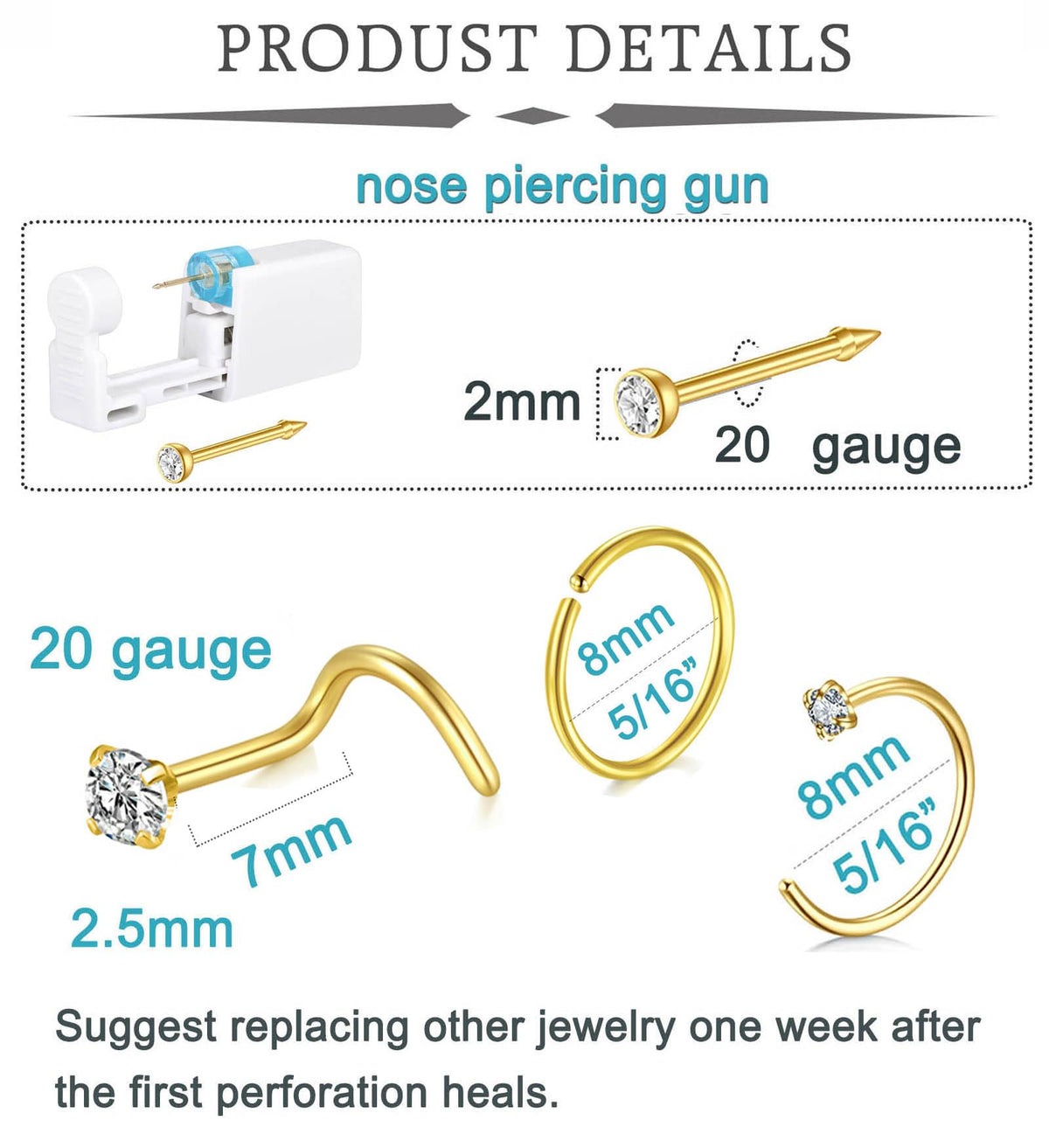 QWALIT close-up of loaded piercing gun with stud for precise placement benefit