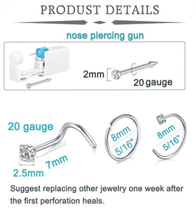 QWALIT close-up of preloaded piercing gun demonstrating precise stud placement