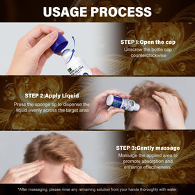 QYFJ applying serum to scalp showing targeted treatment benefit