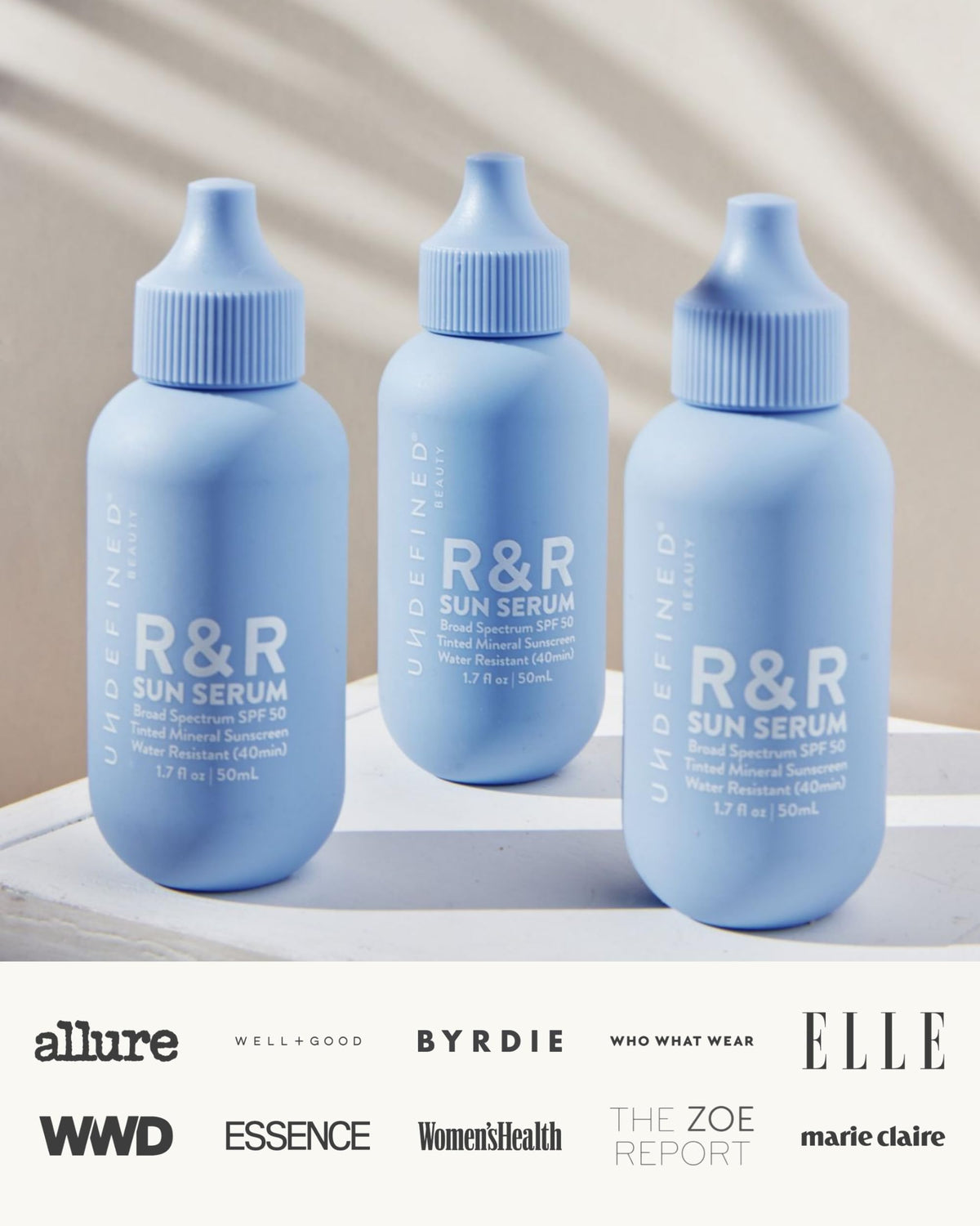 R&R Sun Serum applied outdoors by a user showing water resistance and skin protection