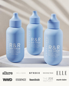 R&R Sun Serum applied outdoors by a user showing water resistance and skin protection