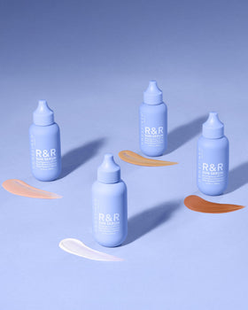 R&R Sun Serum medium tint applied on cheek demonstrating natural blurring and even tone
