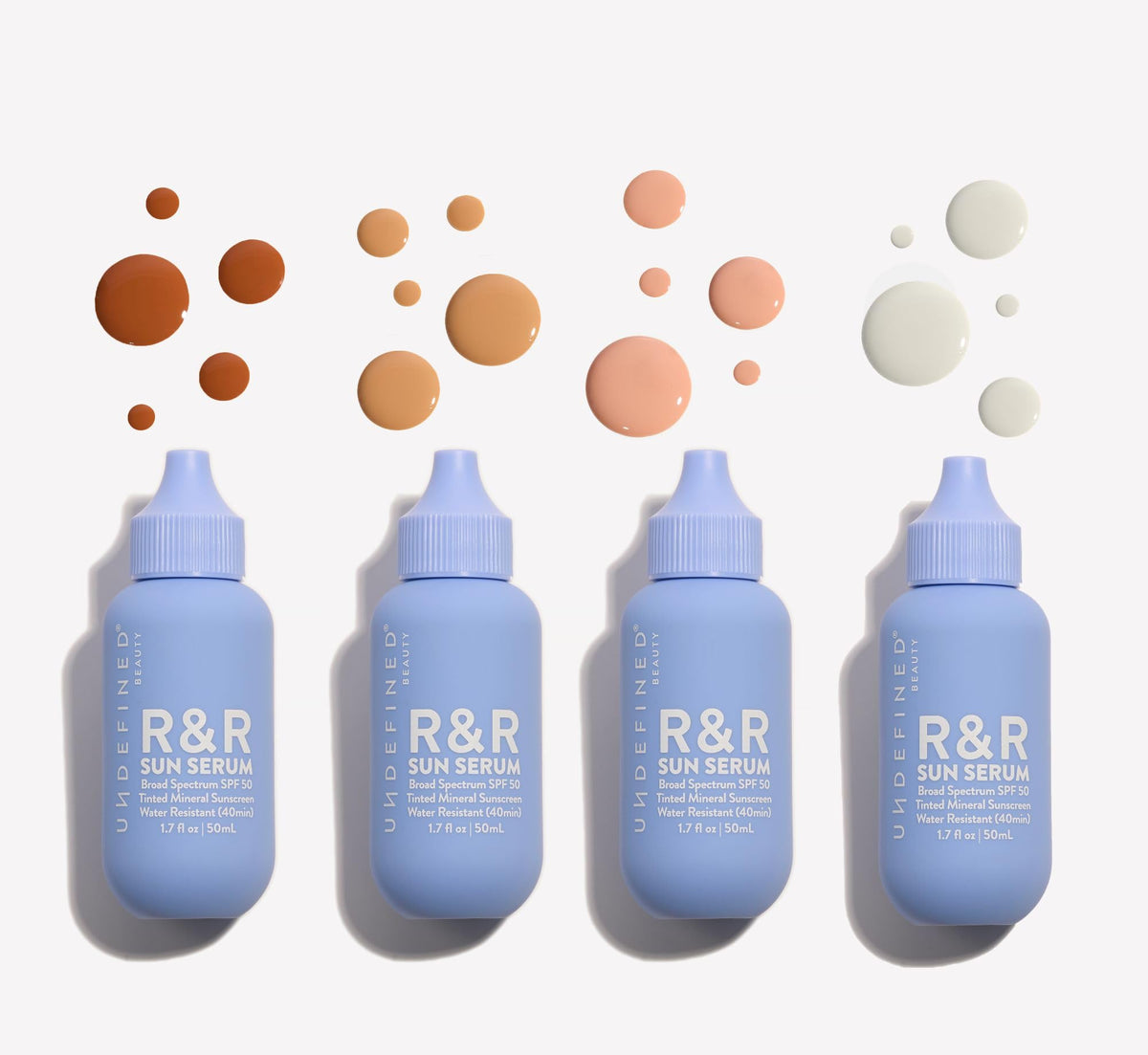 R&R Sun Serum swatches on arm comparing tint and blendability for customizable coverage