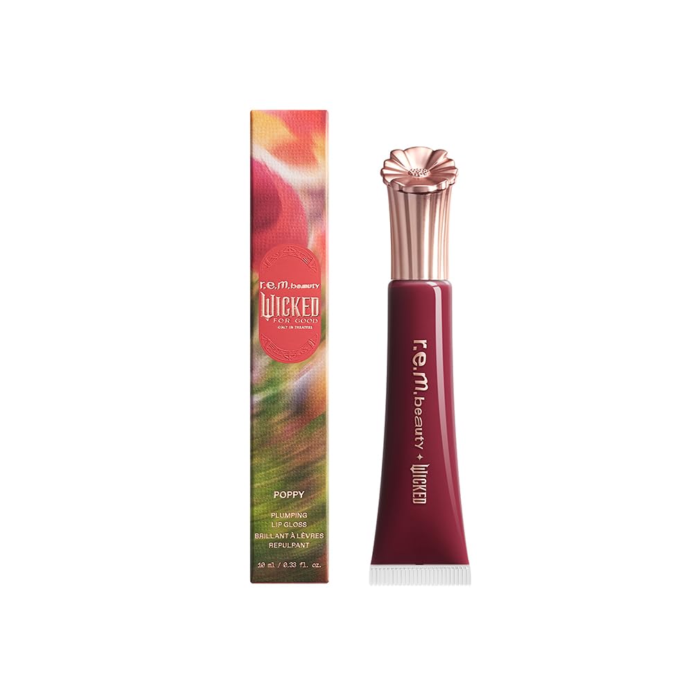 r.e.m. beauty Plum Petals front packaging showing color and finish benefit