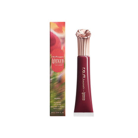 r.e.m. beauty Plum Petals front packaging showing color and finish benefit