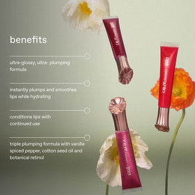r.e.m. beauty Plum Petals held in hand to show size and portability benefit