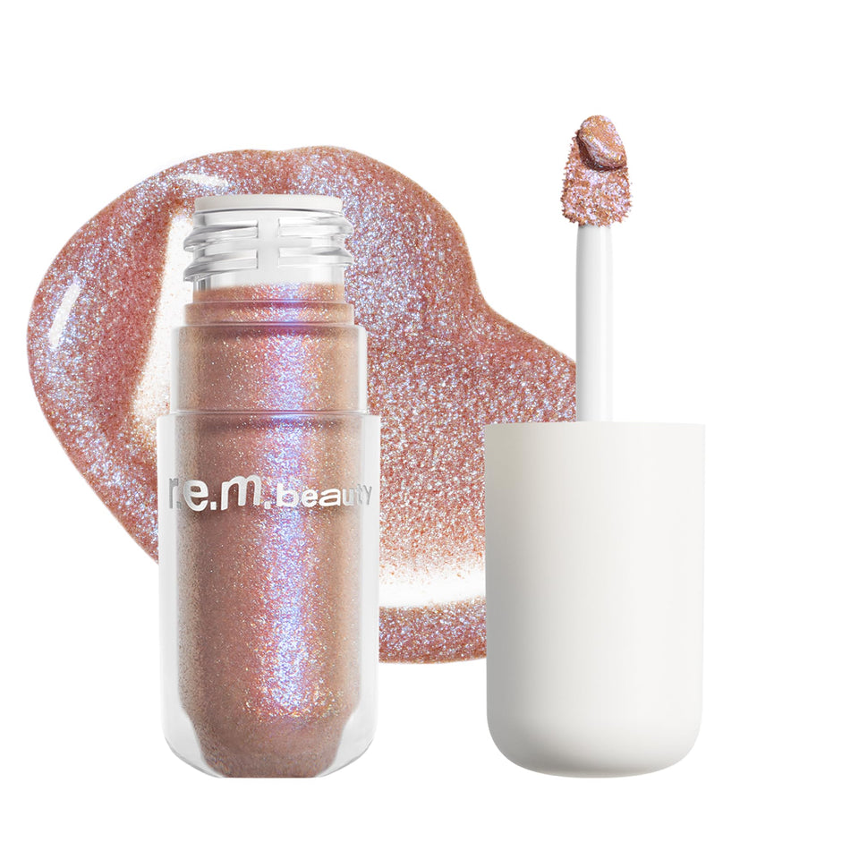 r.e.m. beauty front packaging showing sleek tube and shade Fembot