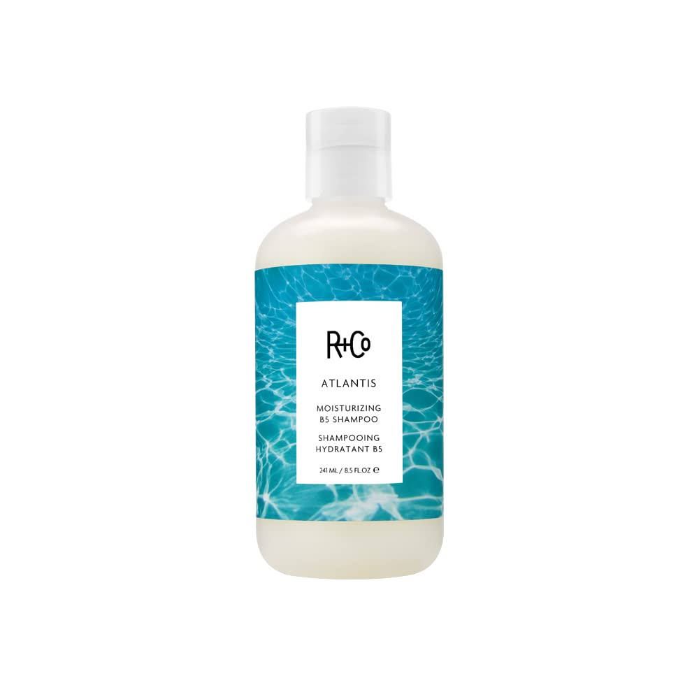 R+Co ATLANTIS front bottle view showing label and hydration benefit