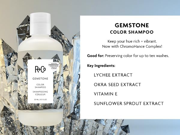 R+Co Gemstone conditioner close-up highlighting creamy texture and smoothing benefit