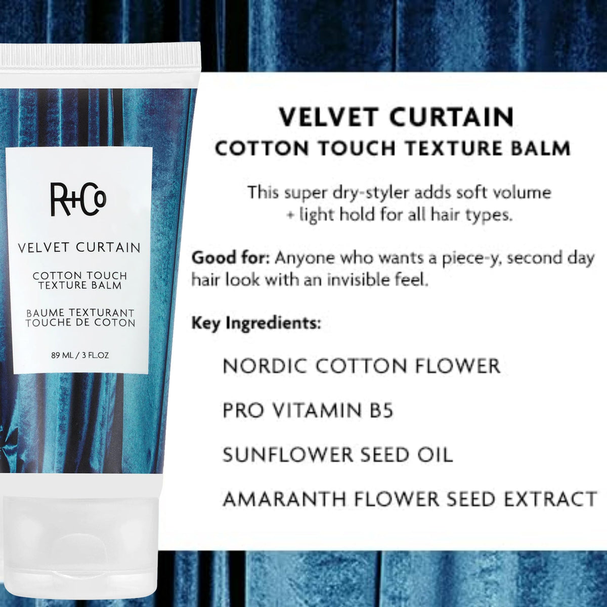 R+Co balm on hands demonstrating easy application and spreadability