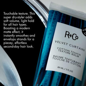 R+Co open balm texture close-up illustrating lightweight consistency
