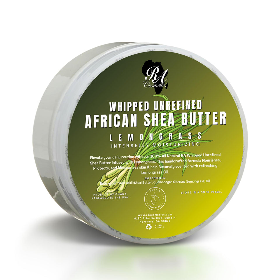 RA COSMETICS front jar view showing lemongrass scent and hydrating benefit