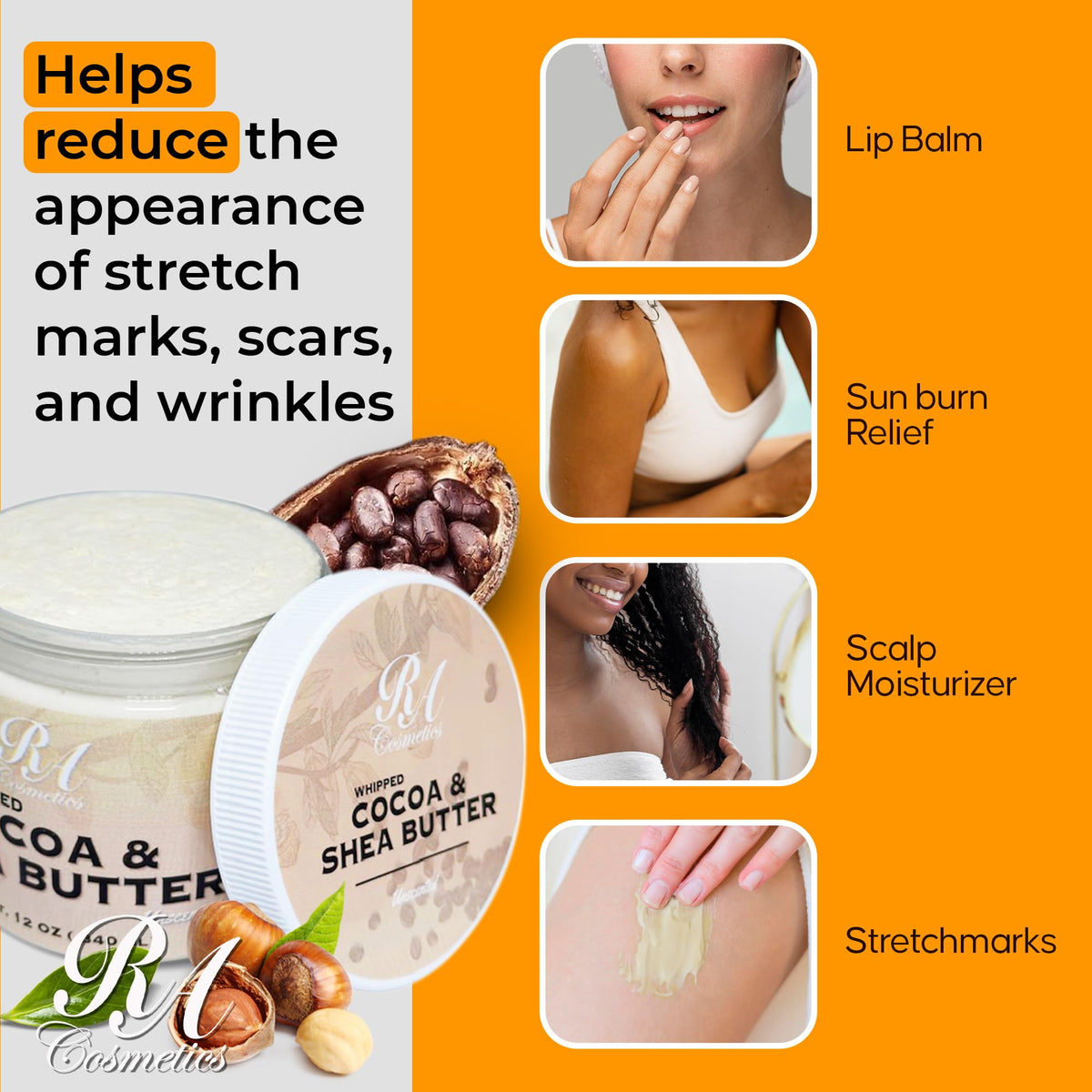 RA COSMETICS hair ends treated example reduces frizz and improves manageability