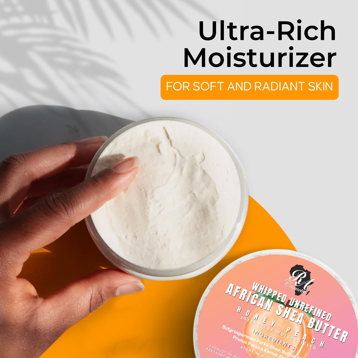 RA COSMETICS open jar whipped texture highlighting light spreadability and absorption