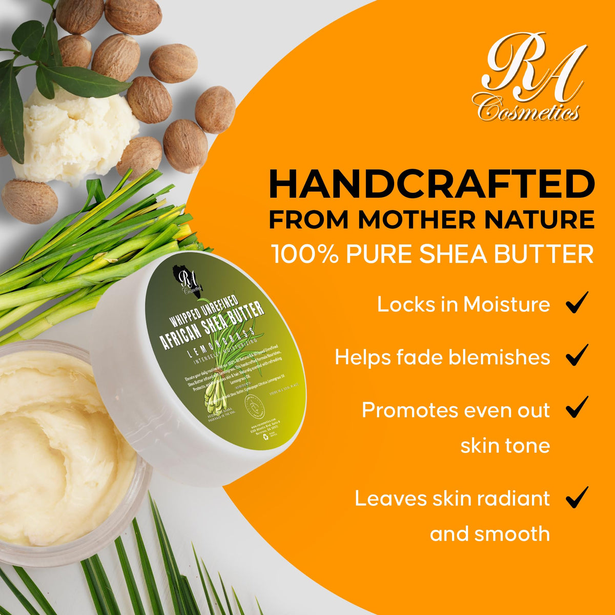 RA COSMETICS open jar with wooden spoon scooping butter benefit hygienic application