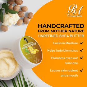 RA COSMETICS applying whipped shea on hands for fast absorption and softening