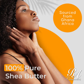 RA COSMETICS applying shea butter to hair for conditioning and frizz control
