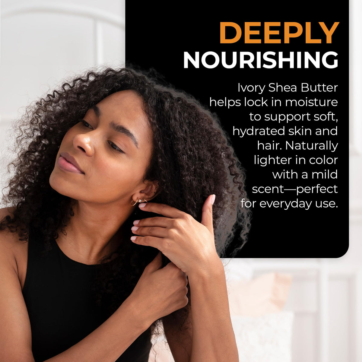 RA COSMETICS applying shea butter from jar to hands to show quick melting and hydration