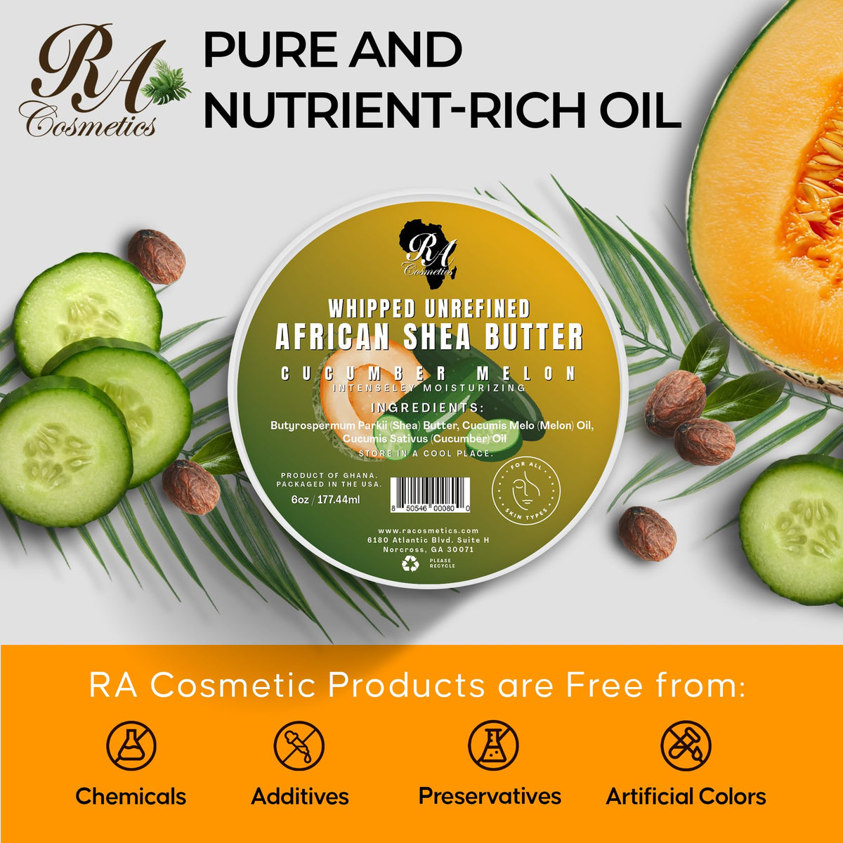 RA COSMETICS 6oz jar beside a coin for scale, clarifies portable size and value