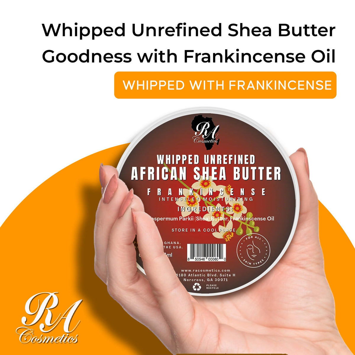 RA COSMETICS open tin displaying creamy whipped texture for easy absorption