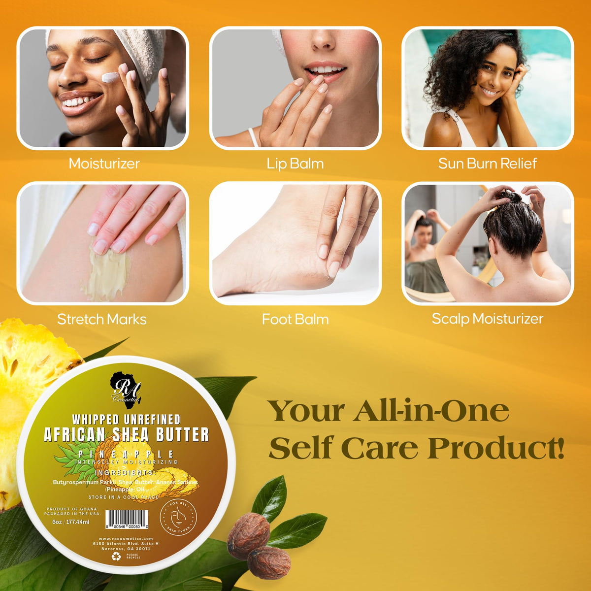 RA COSMETICS applying butter to hand for instant softening benefit