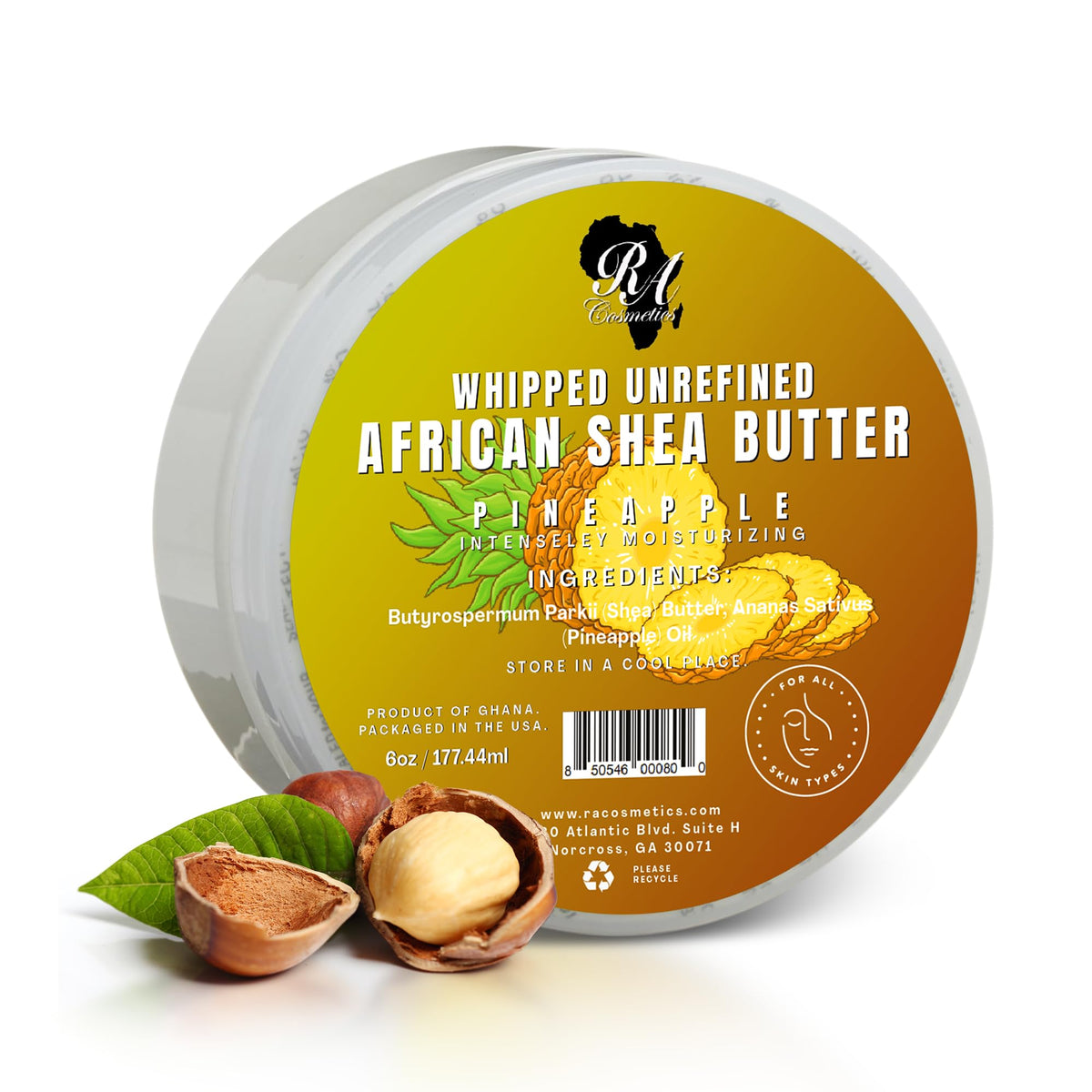 RA COSMETICS open jar close-up of whipped texture for easy spreadability