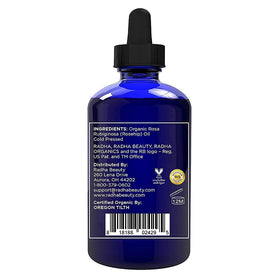 Radha Beauty pouring oil into hand illustrating simple dispense and controlled application benefit