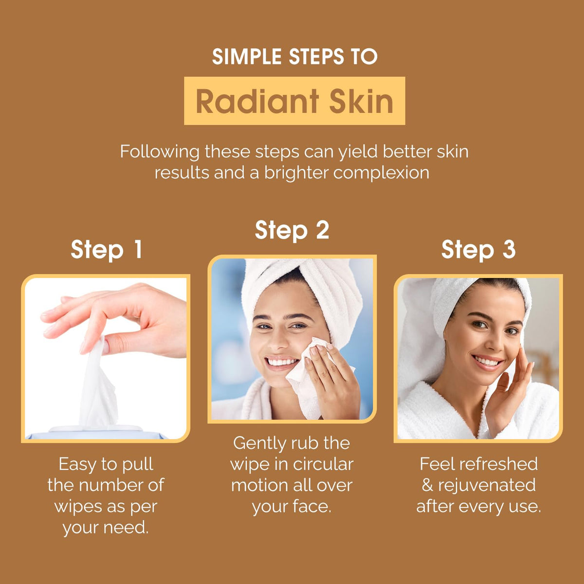 Radiant Aura resealable pack open to keep wipes fresh and portable