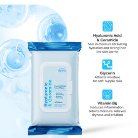 Radiant Aura wipe in hand removing makeup for quick cleansing benefit