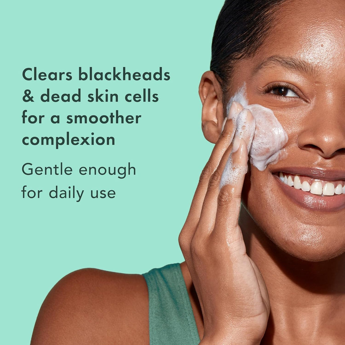 Rael pump dispensing foamy cleanser for easy application